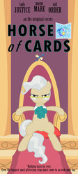 Size: 1024x2286 | Tagged: safe, artist:cxfantasy, lady justice, mayor mare, swift justice, tall order, g4, female, horse of cards, house of cards, solo