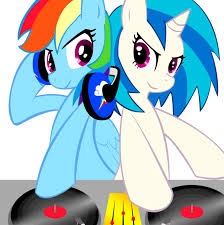 Size: 224x225 | Tagged: safe, dj pon-3, rainbow dash, vinyl scratch, g4, cute