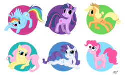 Size: 2000x1207 | Tagged: safe, artist:fur-kotka, applejack, fluttershy, pinkie pie, rainbow dash, rarity, twilight sparkle, g4, mane six