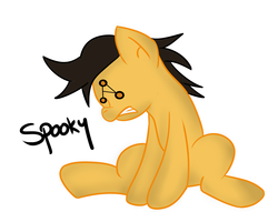 Size: 2500x2000 | Tagged: safe, artist:askoctaviasstalker, oc, oc only, pony, gritted teeth, high res, imgur, sitting, solo, spooky