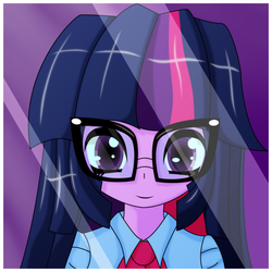 Size: 1000x1000 | Tagged: safe, artist:an-m, twilight sparkle, equestria girls, g4, female, glasses, solo