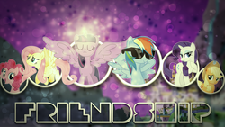 Size: 1920x1080 | Tagged: safe, artist:oryxial, applejack, fluttershy, pinkie pie, rainbow dash, rarity, twilight sparkle, alicorn, pony, g4, canterlot castle, female, lens flare, magic, mane six, mare, sunglasses, twilight sparkle (alicorn), vector, wallpaper