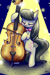 Size: 1000x1500 | Tagged: safe, artist:renokim, octavia melody, earth pony, pony, g4, bipedal, cello, eyes closed, female, musical instrument, solo