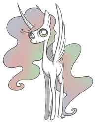 Size: 829x1061 | Tagged: safe, artist:moo, princess celestia, g4, female, simple background, smiling, solo