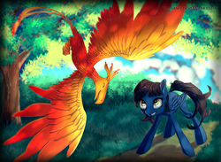 Size: 1200x880 | Tagged: safe, artist:ka-samy, oc, oc only, pegasus, phoenix, pony, female, mare