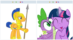 Size: 1000x542 | Tagged: safe, artist:vector-brony, flash sentry, spike, twilight sparkle, derpibooru, g4, cuddling, cute, exploitable meme, female, hug, jealous, juxtaposition, juxtaposition win, love, love triangle, male, meme, meta, ship:twispike, shipping, simple background, snuggling, spear, spikelove, straight, vector, waifu, waifu thief, white background