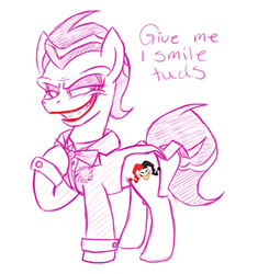 Size: 619x659 | Tagged: safe, artist:icelion87, pony, ponified, sketch, solo, the joker