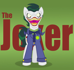Size: 755x717 | Tagged: safe, artist:icelion87, pony, batman, clothes, laughing, plushie, ponified, smiling, solo, the joker