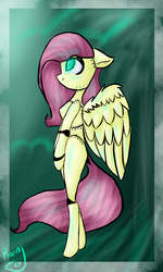 Size: 608x1012 | Tagged: safe, artist:nika-rain, fluttershy, pony, robot, g4, bipedal, female, flutterbot, solo