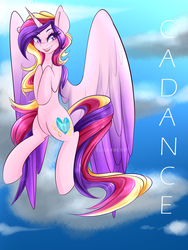 Size: 1024x1365 | Tagged: safe, artist:sugarberry, princess cadance, g4, female, flying, solo