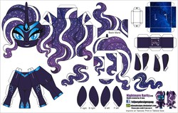 Size: 4130x2630 | Tagged: safe, artist:eljoeydesigns, nightmare rarity, g4, belly button, papercraft