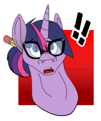 Size: 2500x3000 | Tagged: safe, artist:akorrn, sci-twi, twilight sparkle, pony, unicorn, equestria girls, g4, equestria girls ponified, glasses, hair bun, high res, hilarious in hindsight, pencil in hair, ponified, post-transformation, transformation, unicorn sci-twi