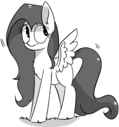 Size: 397x423 | Tagged: safe, artist:aureai, fluttershy, g4, female, grayscale, monochrome, solo