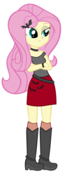 Size: 1600x4184 | Tagged: safe, artist:pinkiespartygirl, fluttershy, bat, equestria girls, g4, alternate universe, crossed arms, female, flutterbat, goth, heavy metal, simple background, solo, transparent background, vector