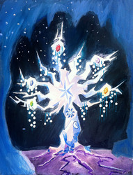 Size: 1374x1797 | Tagged: safe, artist:d-lowell, tree of harmony, g4, element of generosity, element of honesty, element of kindness, element of laughter, element of loyalty, elements of harmony, traditional art