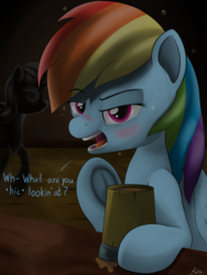 Size: 1200x1600 | Tagged: safe, artist:irregular-entity, rainbow dash, g4, blushing, bubble, dashaholic, drunk, drunker dash