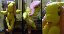 Size: 1024x554 | Tagged: safe, artist:vivid-dreamer-kimiko, fluttershy, g4, backpack, irl, photo, plushie