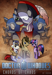 Size: 2913x4174 | Tagged: safe, artist:cybertoaster, doctor whooves, time turner, twilight sparkle, oc, oc:dorian mode, oc:dreary kazoo, pony, g4, cover, doctor who, doctor whooves adventures, hypnotized, phantom of the opera, the doctor