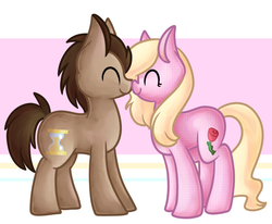 Size: 850x700 | Tagged: safe, artist:littlepinkalpaca, doctor whooves, time turner, g4, female, male, ponified, ponified tenrose, rose tyler, shipping, straight