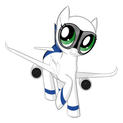 Size: 1928x1921 | Tagged: safe, artist:jh, oc, oc only, oc:belle carbone, original species, plane pony, pony, a350-800, cute, grin, looking up, plane, raised hoof, smiling, solo