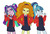 Size: 1280x860 | Tagged: safe, artist:carnifex, adagio dazzle, aria blaze, sonata dusk, equestria girls, g4, cardigan, clothes, duct tape, feather, necktie, ruler, school tie, school uniform, schoolgirl, the dazzlings