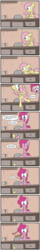 Size: 1894x11711 | Tagged: dead source, safe, artist:jittery-the-dragon, fluttershy, pinkie pie, g4, bait and switch, behaving like a cat, bread, comic, startled, toast, toaster