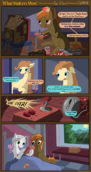 Size: 2496x4700 | Tagged: safe, artist:seventozen, button mash, sweetie belle, oc, oc:cream heart, earth pony, pony, g4, colt, comic, earth pony oc, female, foal, male, mare, mother and child, mother and son, ship:sweetiemash, shipping, straight