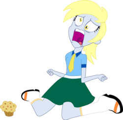 Size: 759x741 | Tagged: safe, artist:ponitacupcake, derpy hooves, equestria girls, g4, faic, female, horrified, meme, muffin, simple background, solo, this will end in tears, transparent background, twiscream, vector