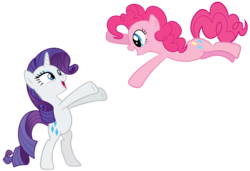 Size: 1680x1146 | Tagged: artist needed, source needed, safe, pinkie pie, rarity, earth pony, pony, unicorn, g4, bipedal, duo, duo female, female, mare, simple background, transparent background, vector