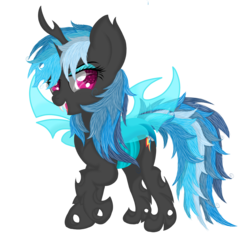 Size: 3100x3000 | Tagged: safe, artist:law44444, rainbow dash, changeling, g4, blue changeling, changelingified, dashling, female, high res, solo