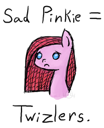 Size: 796x978 | Tagged: safe, artist:another-story-2tell, pinkie pie, g4, :c, female, sad, solo, straight hair