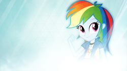 Size: 2560x1440 | Tagged: safe, artist:deathnyan, artist:rdbrony16, rainbow dash, equestria girls, g4, female, lens flare, solo, vector, wallpaper