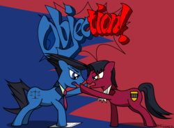 Size: 5903x4347 | Tagged: safe, artist:filiecs, absurd resolution, ace attorney, crossover, phoenix wright, ponified, video game