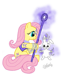 Size: 2835x3543 | Tagged: safe, artist:bluebird-laughing, angel bunny, fluttershy, g4, dc comics, emotional spectrum, high res, indigo tribe