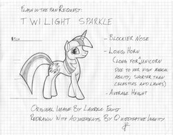 Size: 795x622 | Tagged: safe, artist:quidditativeinanity, twilight sparkle, g4, female, graph paper, monochrome, solo, traditional art