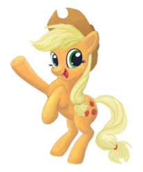 Size: 1112x1342 | Tagged: safe, artist:tranquilmind, applejack, earth pony, pony, g4, female, happy, rearing, simple background, solo, transparent background
