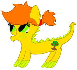 Size: 1960x1795 | Tagged: safe, artist:roseyicywolf, oc, oc only, dracony, hybrid, interspecies offspring, offspring, parent:applejack, parent:spike, parents:applespike, solo
