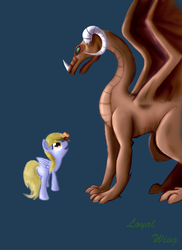 Size: 2552x3504 | Tagged: safe, artist:loyalwing, derpy hooves, dragon, pegasus, pony, g4, duo, female, high res, mare, muffin