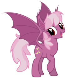 Size: 6000x6000 | Tagged: safe, artist:magister39, cheerilee, bat pony, pony, g4, absurd resolution, alternate cutie mark, bat ponified, cheerbat, fangs, female, open mouth, race swap, raised hoof, simple background, smiling, solo, spread wings, transparent background, vector