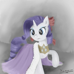 Size: 1024x1024 | Tagged: safe, artist:xaenonm, rarity, g4, bow, cape, clothes, female, solo