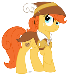 Size: 756x838 | Tagged: safe, artist:faith-wolff, smart cookie, earth pony, pony, fanfic:the bridge, g4, clothes, female, hat, looking up, mare, raised hoof, simple background, solo, transparent background