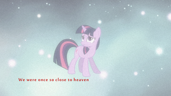 Size: 960x540 | Tagged: safe, edit, edited screencap, screencap, twilight sparkle, pony, unicorn, g4, magical mystery cure, caption, female, heaven, mare, solo, text, they might be giants, tmblp, unicorn twilight