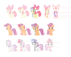 Size: 1000x800 | Tagged: safe, dhx media, apple bloom, scootaloo, sweetie belle, g4, stare master, behind the scenes, concept art, cutie mark crusaders