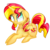 Size: 900x900 | Tagged: dead source, safe, artist:sukir, sunset shimmer, pony, unicorn, g4, deviantart watermark, female, floppy ears, grin, looking up, obtrusive watermark, prone, simple background, smiling, solo, transparent background, watermark