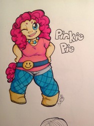 Size: 1280x1714 | Tagged: safe, artist:collaredginger, pinkie pie, human, g4, chubby, humanized
