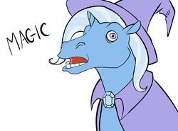 Size: 1217x901 | Tagged: safe, artist:collaredginger, trixie, pony, unicorn, g4, faic, female, funny face, hoers, mare, solo