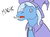 Size: 1217x901 | Tagged: safe, artist:collaredginger, trixie, pony, unicorn, g4, faic, female, funny face, hoers, mare, solo