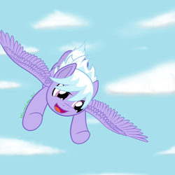 Size: 1500x1500 | Tagged: safe, artist:gammaespeon, cloudchaser, g4, female, flying, solo