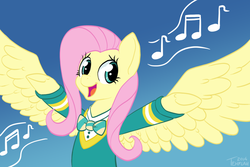 Size: 1280x853 | Tagged: safe, artist:tehflah, fluttershy, filli vanilli, g4, bowtie, clothes, female, mlpgdraws, ponytones outfit, solo