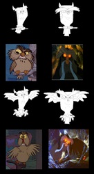 Size: 776x1423 | Tagged: safe, owlowiscious, bird, mouse, owl, g4, archimedes (the sword in the stone), barely pony related, behind the scenes, disney, don bluth, mrs. brisby, the great owl, the secret of nimh, the sword in the stone